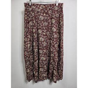 Vintage Norton McNaughton Midi Skirt CottageCore Prairie Floral 80s 90s Size 8